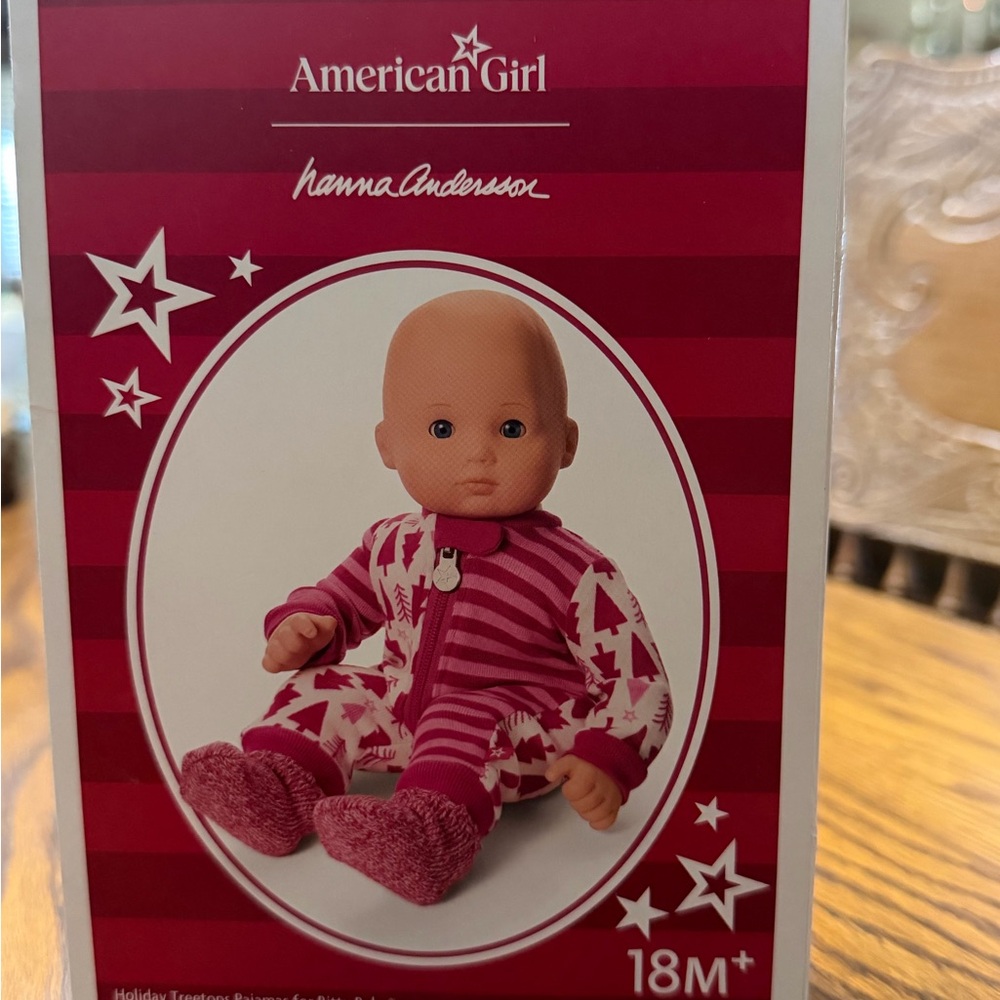 American Girl Hanna Anderson Holiday Pajama Set for  18 month doll